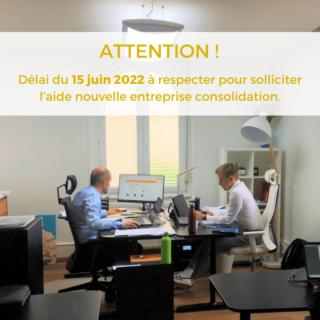 Aide “coûts fixes consolidation” et aide “nouvelle entreprise consolidation”